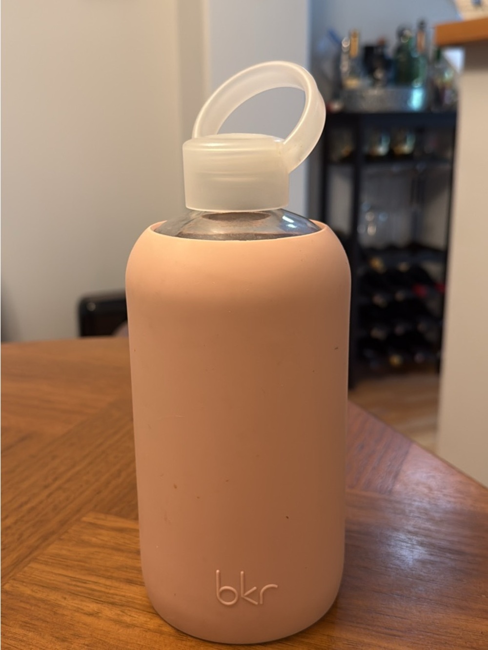 bkr Blush Glass Bottle with Pale Pink Silicone Sleeve